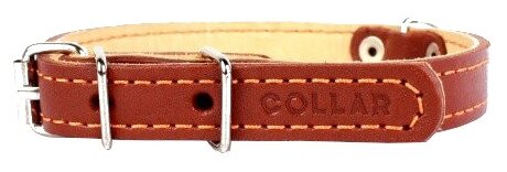 Ошейник COLLAR двойной коричневый ширина 20мм, длина 32-40см
