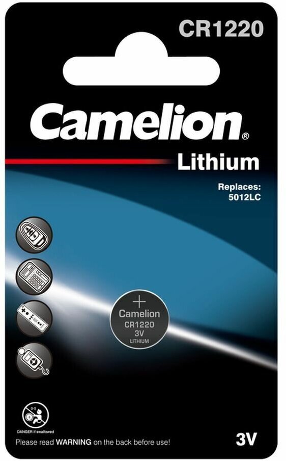 3071 Элемент питания литиевый CR CR1220 BL-1 (блист.1шт) Camelion - фото №3