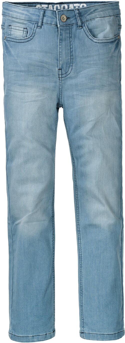 Джинсы Staccato, прямой силуэт, карманы, пояс на резинке, размер 170, голубой