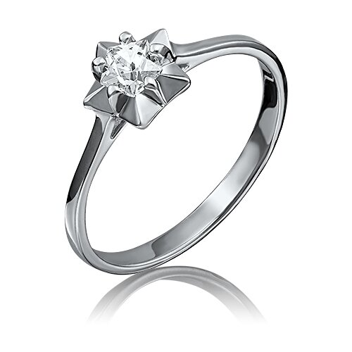 PLATINA jewelry Кольцо из белого золота с Swarovski Zirconia 01-4797-00-501-1120-38, размер 15,5