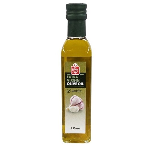 Fine Life масло оливковое Extra Virgin с ароматом чеснока, 0.25 л