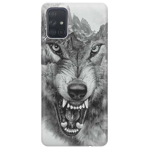 фото Cиликоновый прозрачный чехол artcolor для samsung galaxy a71 с принтом "волк в горах" re:pa