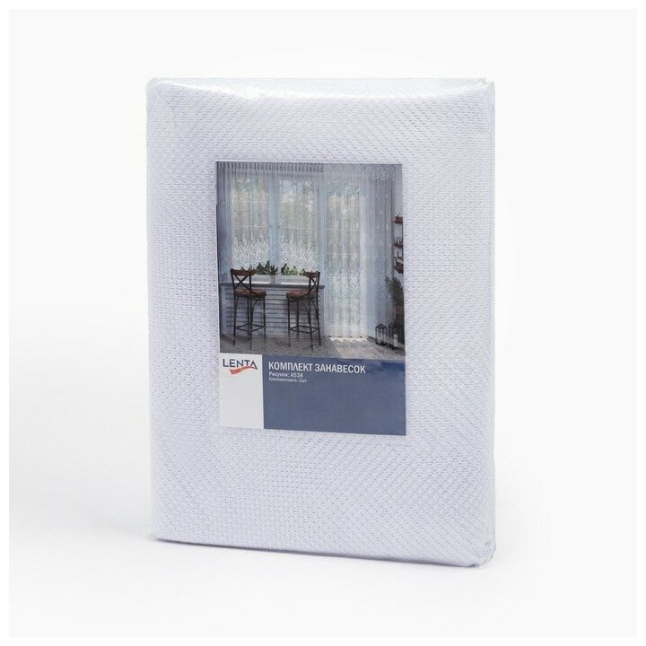 Комплект тюли для окон с балконной дверью, ( для окна 340х165 см, для двери 170х250 см), цвет белый 100% полиэстер - фотография № 4