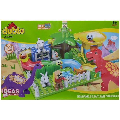 Конструктор DUBLO весёлые горки С волшебными героями 74 детали DK TOYS LX. A848