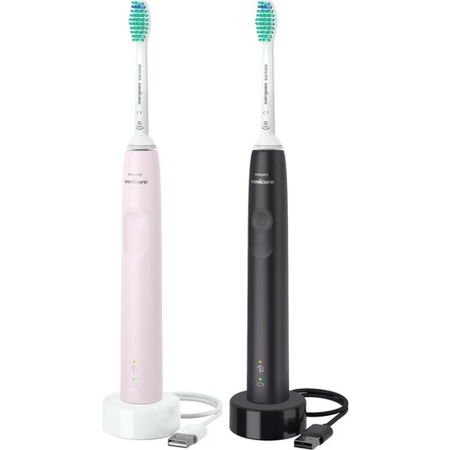 Звуковая зубная щетка Philips Sonicare 3100 series HX367515 с насадками C1 розовыйчерный 1316900₽