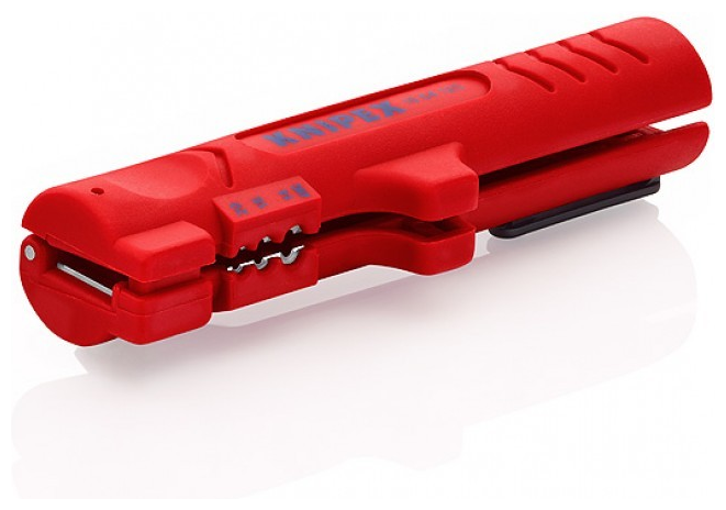 Стриппер KNIPEX KN-1664125SB для плоского (до 12 мм) круглого и водостойкого монтажного кабелей (Ø 4 - 13 мм в т.ч. NYM кабель 3 x 1.5 мм² - 5 x 2.5 мм²) зачистка: 0.8 1.5 2.5 мм² (AWG 20 16 14) L-125 мм