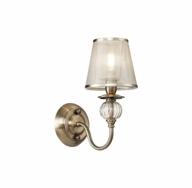 Бра Freya Inessa FR2685WL-01BZ_MY E14 40 Вт металл ткань стекло бронзовый