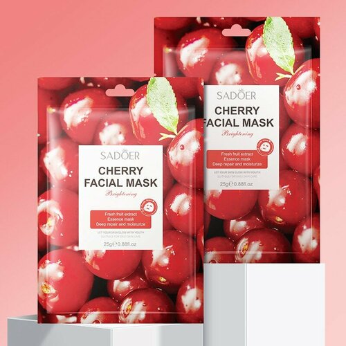 SADOER Многофункциональная тканевая маска для лица Cherry Facial Mask. 5 штук