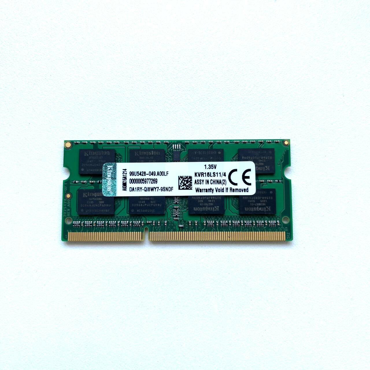 Оперативная память SODIMM Kingston DDR3L 4GB 1600 1.35V PC3L-12800S для ноутбука