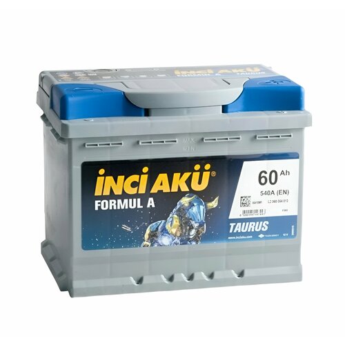 Аккумулятор автомобильный INCI AKU Formul A 60R 230/175/225 обратная полярность борт. 60Ач 540А