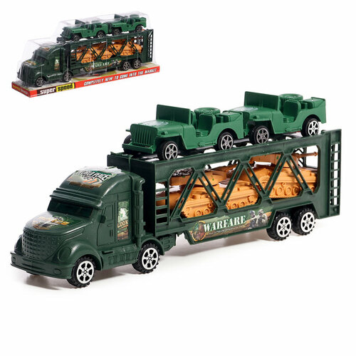 Грузовик Военный автовоз инерция 737₽