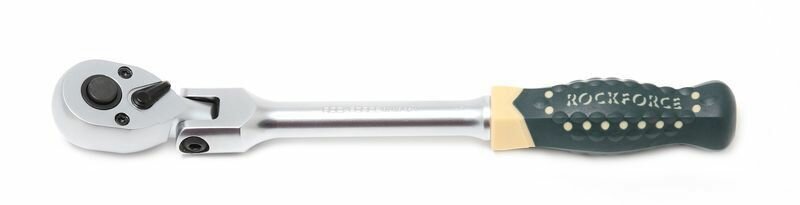 Трещотка реверсивная шарнирная с резиновой ручкой 1/2"(72зуб, L-300мм) Rock FORCE RF-802418