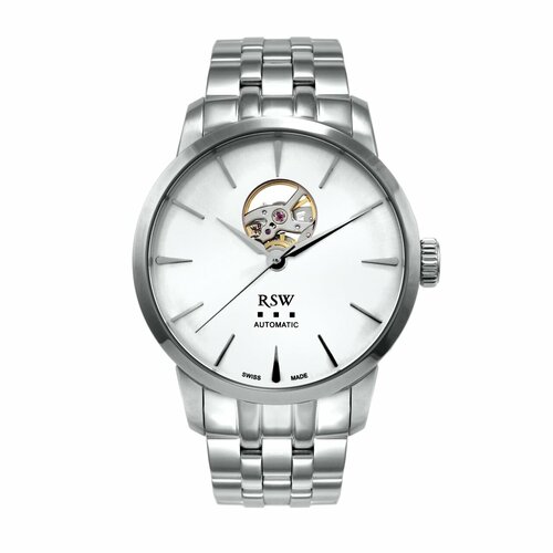 Наручные часы RSW, серебряный, белый мужские часы rhythm automatic a1104l02