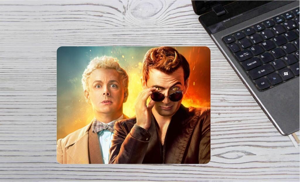 Коврик для мышки игровой 36 на 29 см MIGOM Благие знамения, Good Omens №6