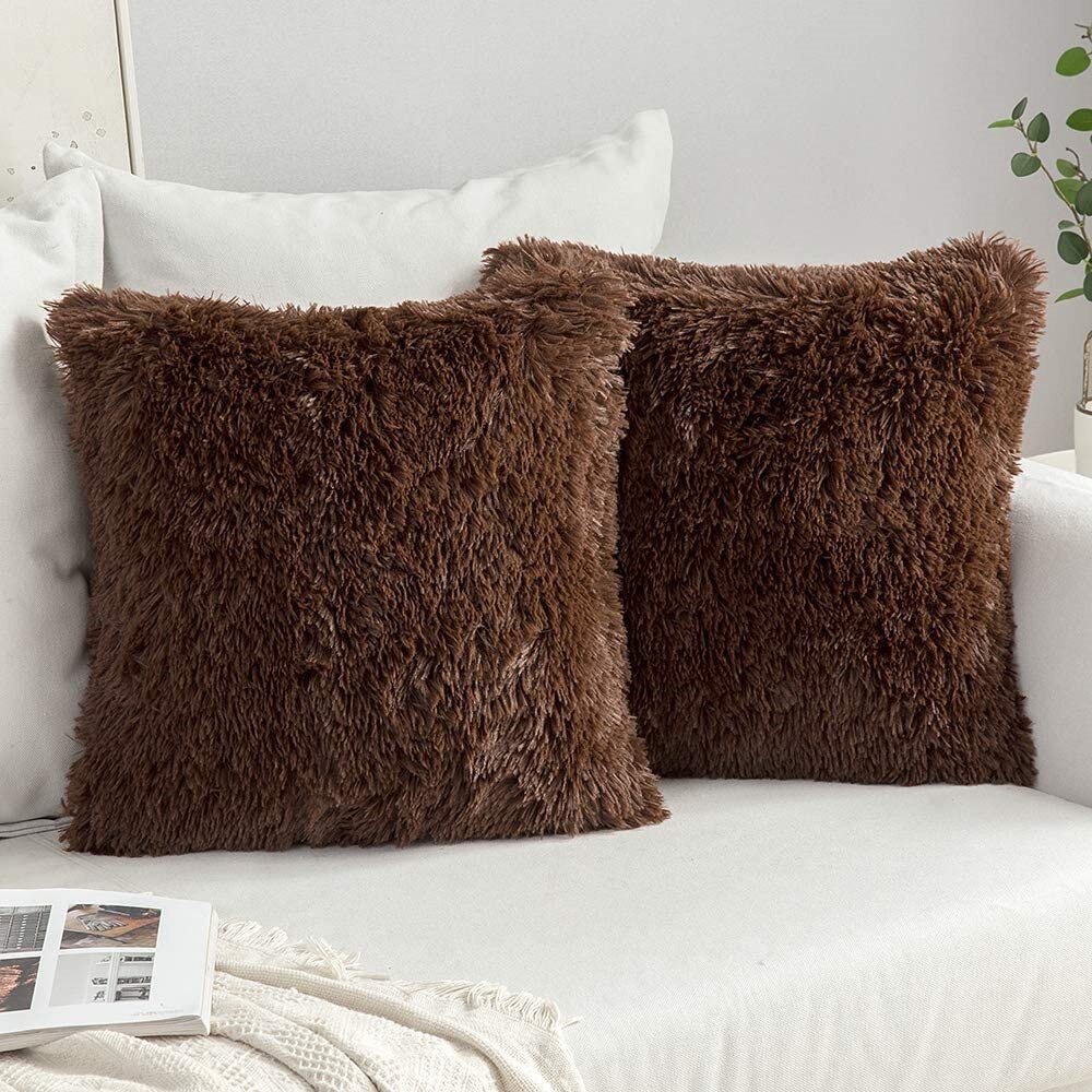 Подушка декоративная MATEX Plush, 35 x 35 x 15 см, коричневый