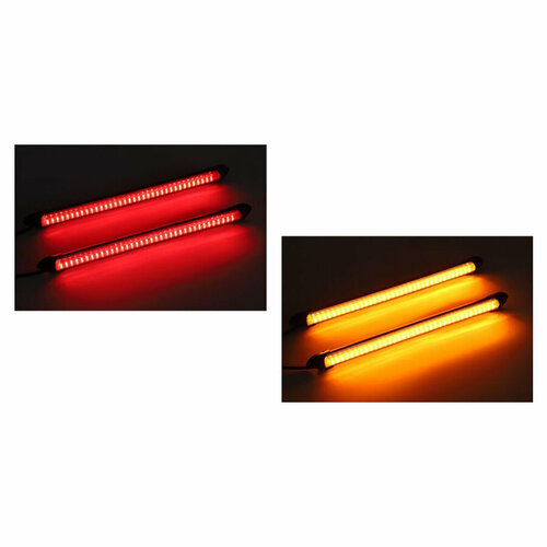 Светодиодные стоп сигналы с бегущими поворотниками для автомобиля 15 см, комплект 2 шт.