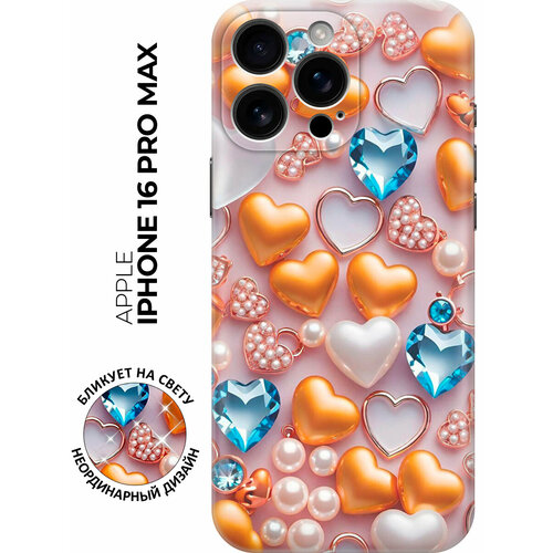 фото Силиконовый чехол на apple iphone 16 pro max с принтом "украшения и сердечки" bestluck