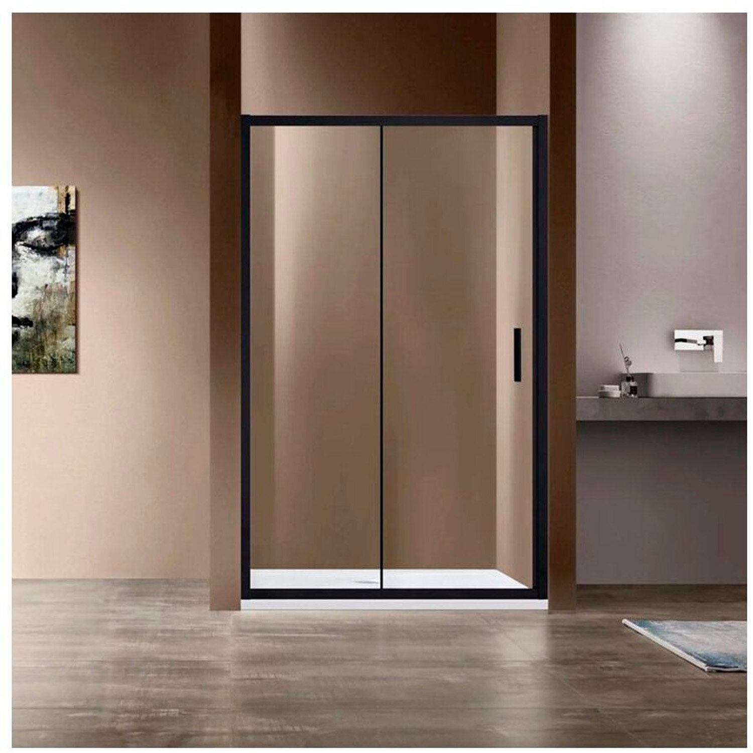 Душевая дверь Vincea Garda VDS-1G130CLB 1300 черный стекло прозрачное
