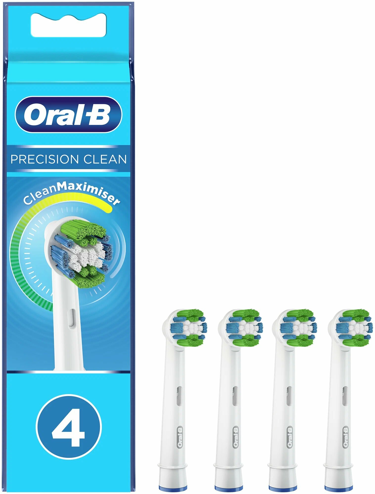 Набор насадок Oral-B Precision Clean CleanMaximiser для ирригатора и электрической щетки, белый, 4 шт. — фото 1