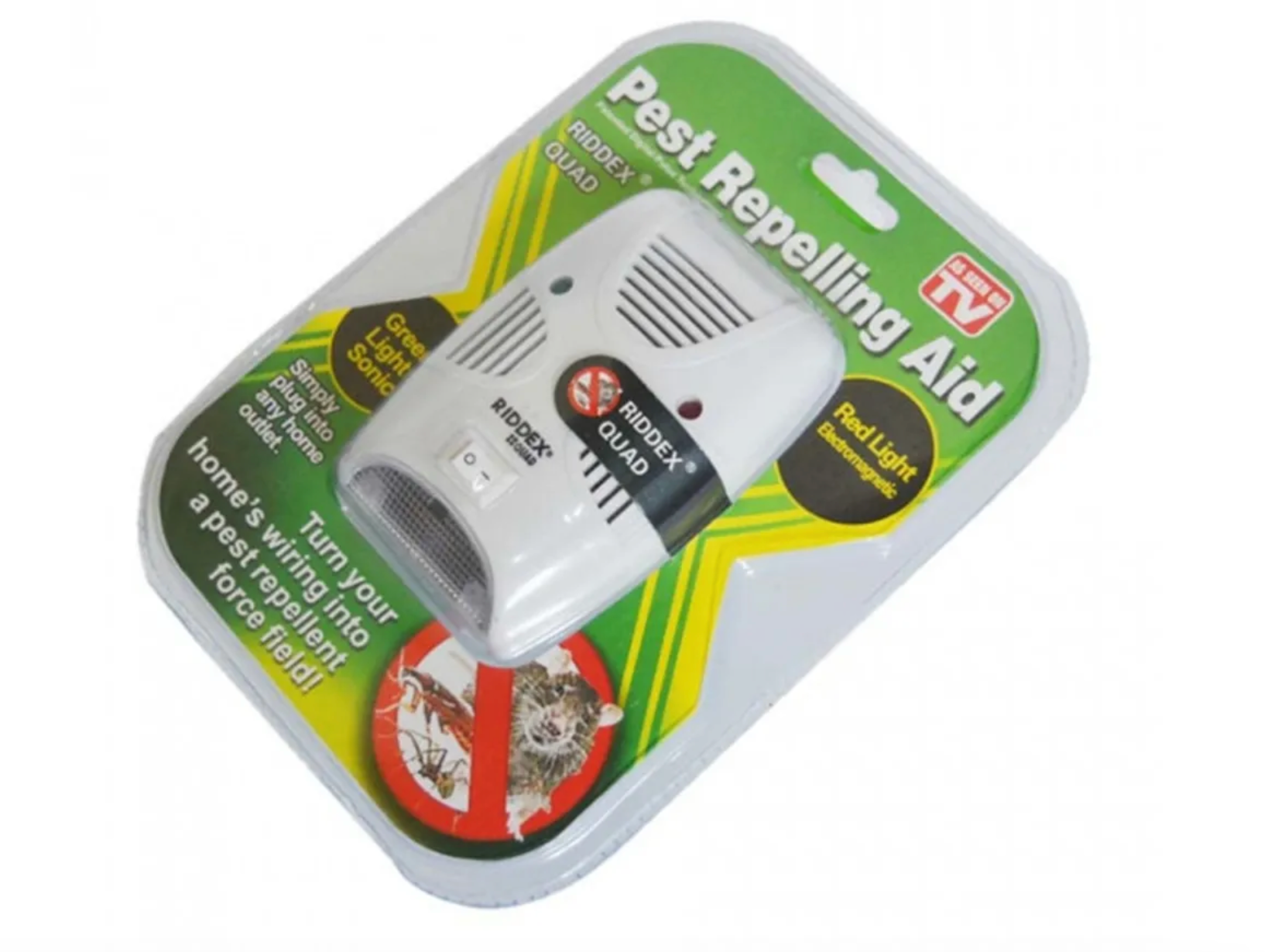 Отпугиватель грызунов и насекомых Pest Repelling Aid RIOOEX OUAD электрический (зеленый блистер)