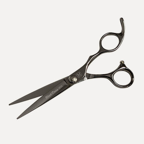 Изображение товара Ножницы для стрижки волос Katachi Black Daisy K30360, прямые, с титановым покрытием, черные, длина полотна- 6.0