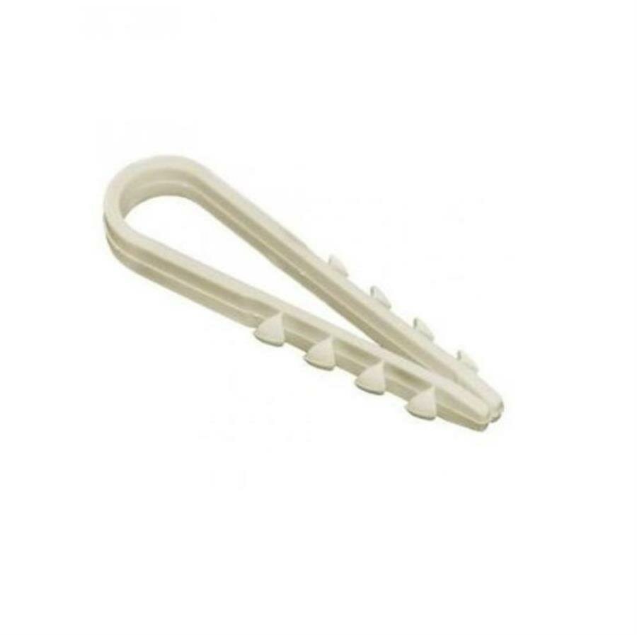 Дюбель-хомут для крепления кабеля 19-25 белый (100 шт)