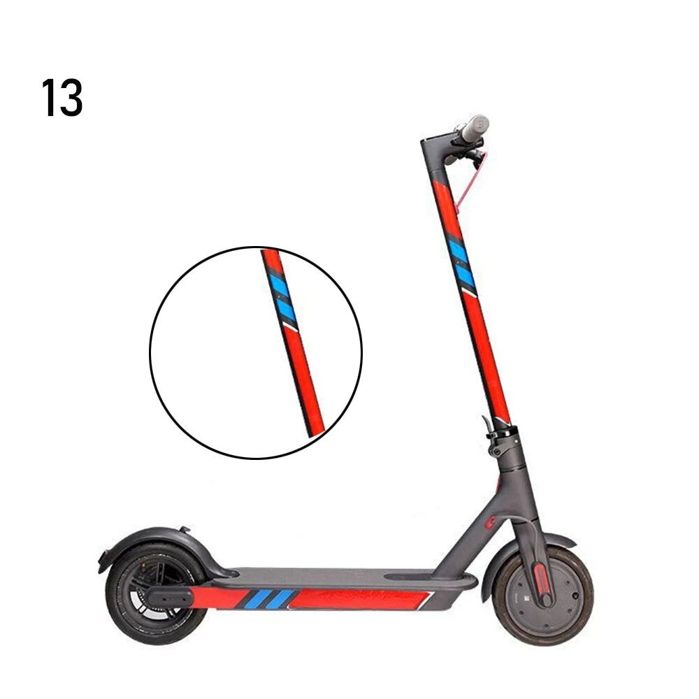 Лидер продаж, светоотражающие Стикеры для стайлинга, запчасти для электрического скутера, ярлыки для ночной безопасности, аксессуары для скейтборда Xiaomi Mijia M365 Красный, 13