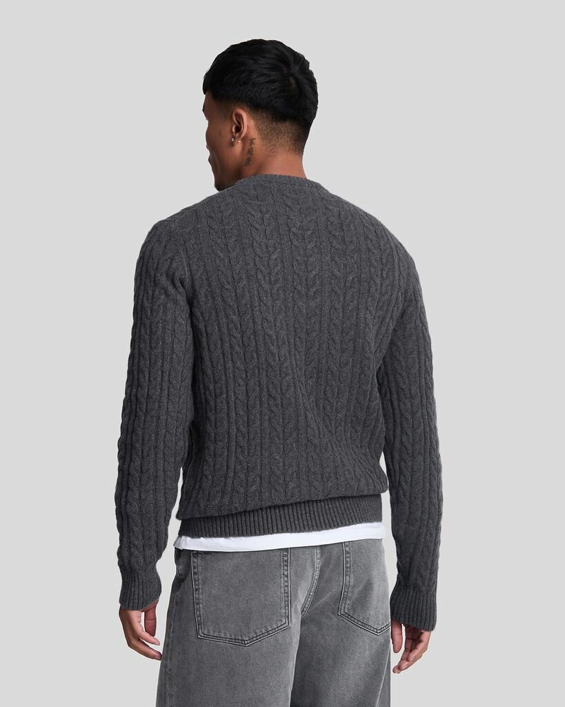 Свитер Lyle & Scott Cable Crew Neck Jumper, размер M, , черный — фото 1