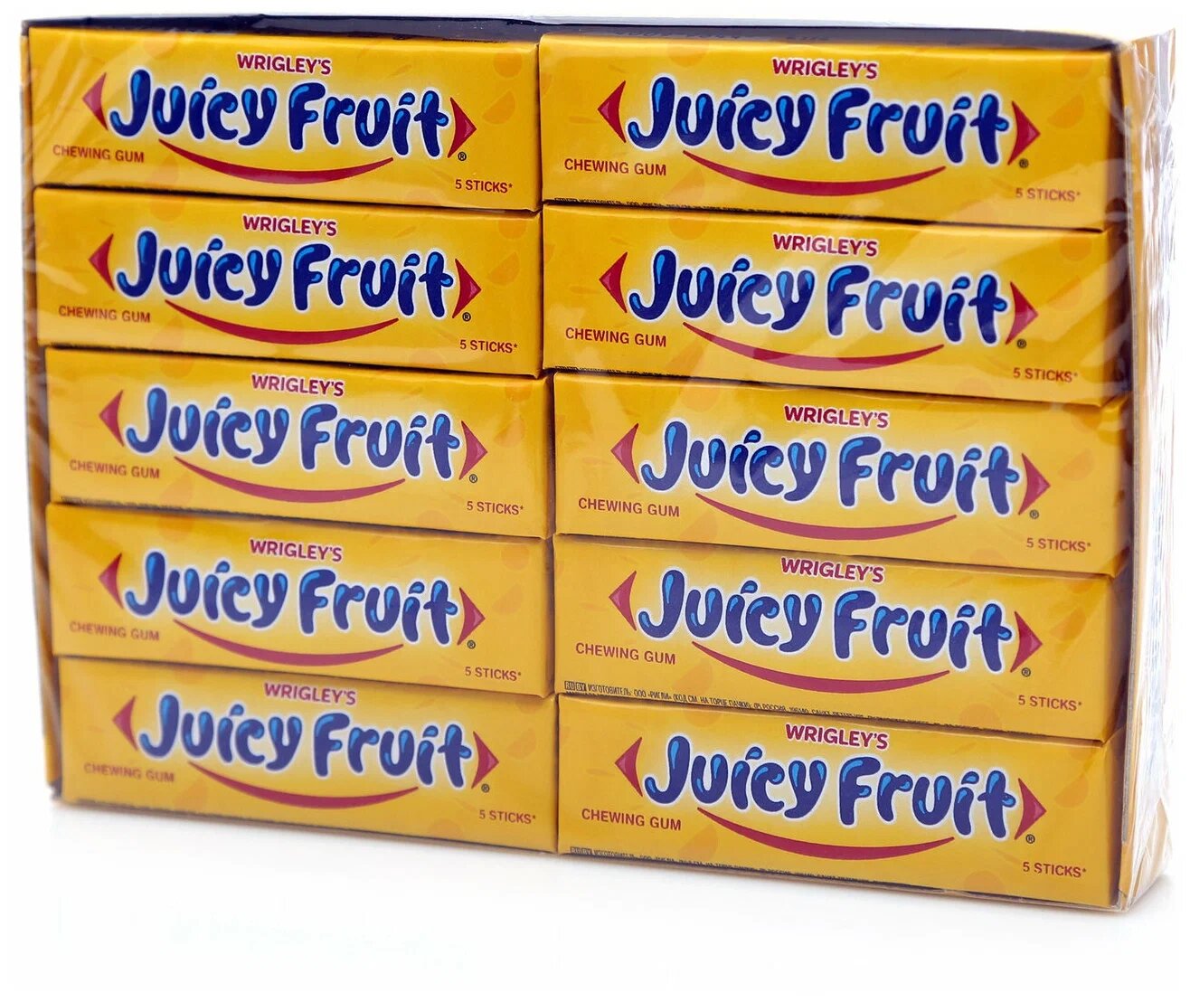 Жевательная резинка Wrigley's Juicy Fruit Ригли джуси фрут, 1 упаковка по 20 шт — фото 1