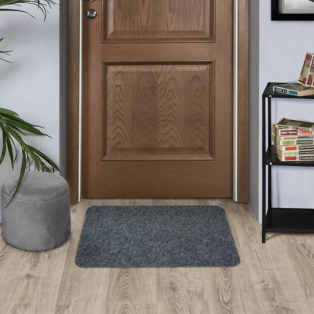 Коврик Офис 49x80 см полипропилен цвет серый