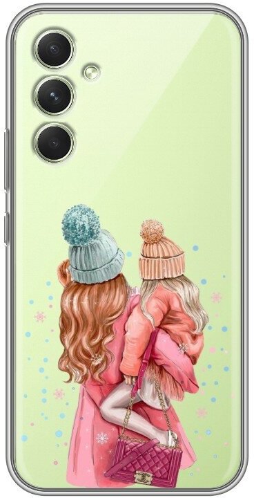 Полупрозрачный дизайнерский силиконовый чехол для Гэлакси А54 5Ж / Samsung Galaxy A54 5G Мама и дочь
