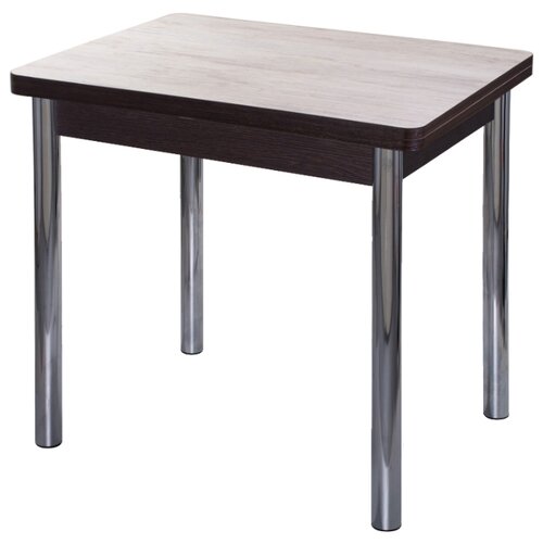 фото Стол кухонный домотека дрезден м-2 02, раскладной, дхш: 60 х 80 см, длина в разложенном виде: 120 см, дб/вн дуб беленый/венге 02 хром