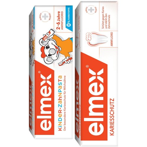 Набор Зубных паст Elmex Children's для детей 2-6 лет 50 мл. + Защита от кариеса 75 мл.