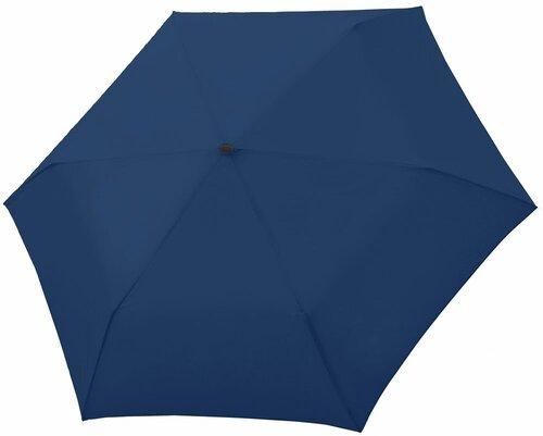 Зонт Doppler, механика, 3 сложения, купол 90 см, 6 спиц, система «антиветер», чехол в комплекте, синий