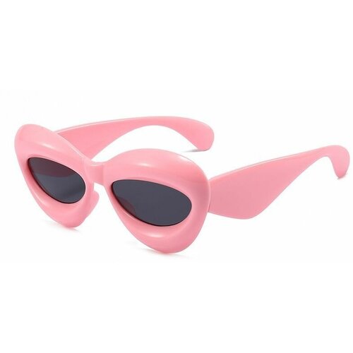 очки солнцезащитные унисекс футуристические в толстой оправе/alvi lovely/очки розовые; выпуклой формы кошка; женские мужские