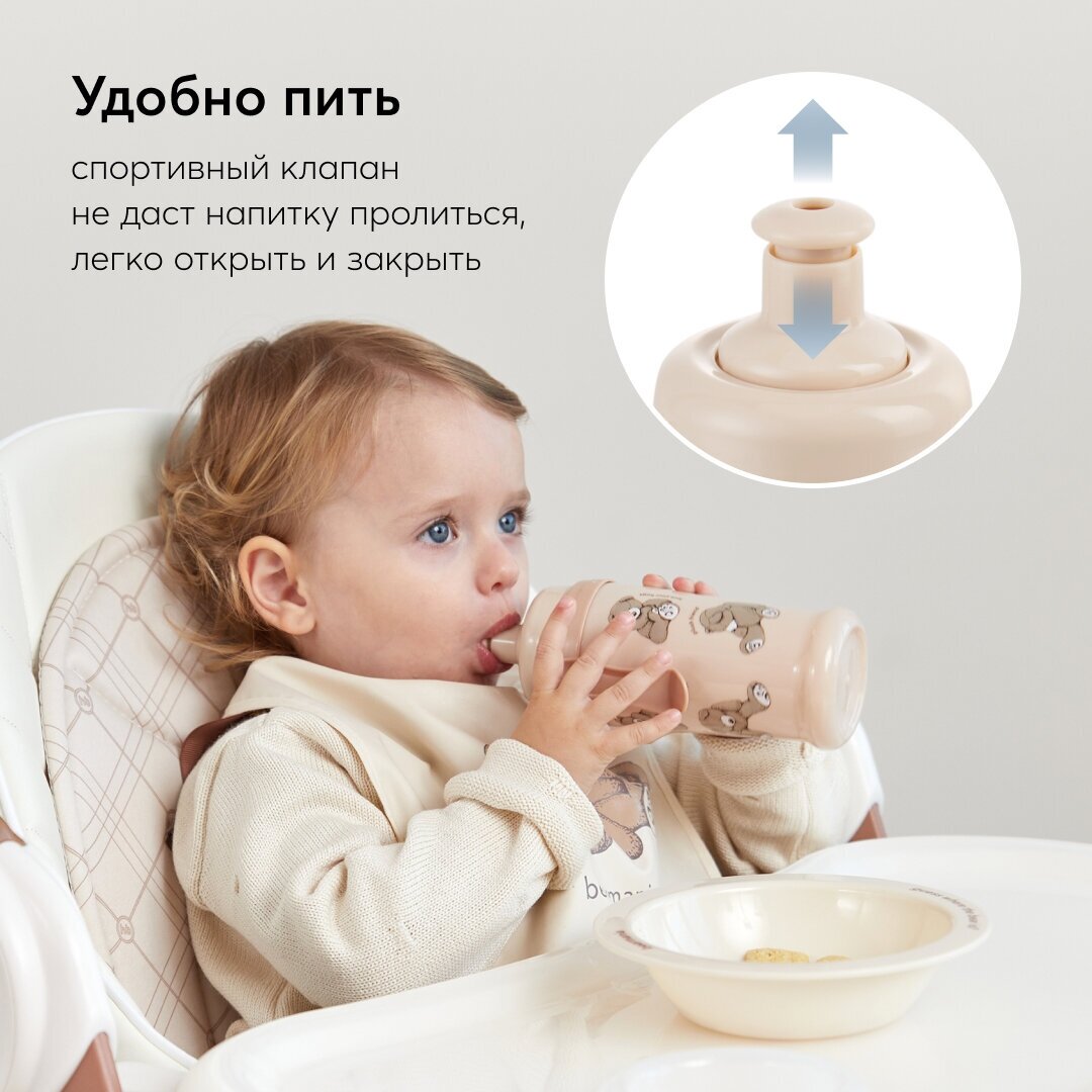 Поильник с прищепкой мишки Happy Baby/Хэппи Беби 360мл Zenith Infant Product - фото №2