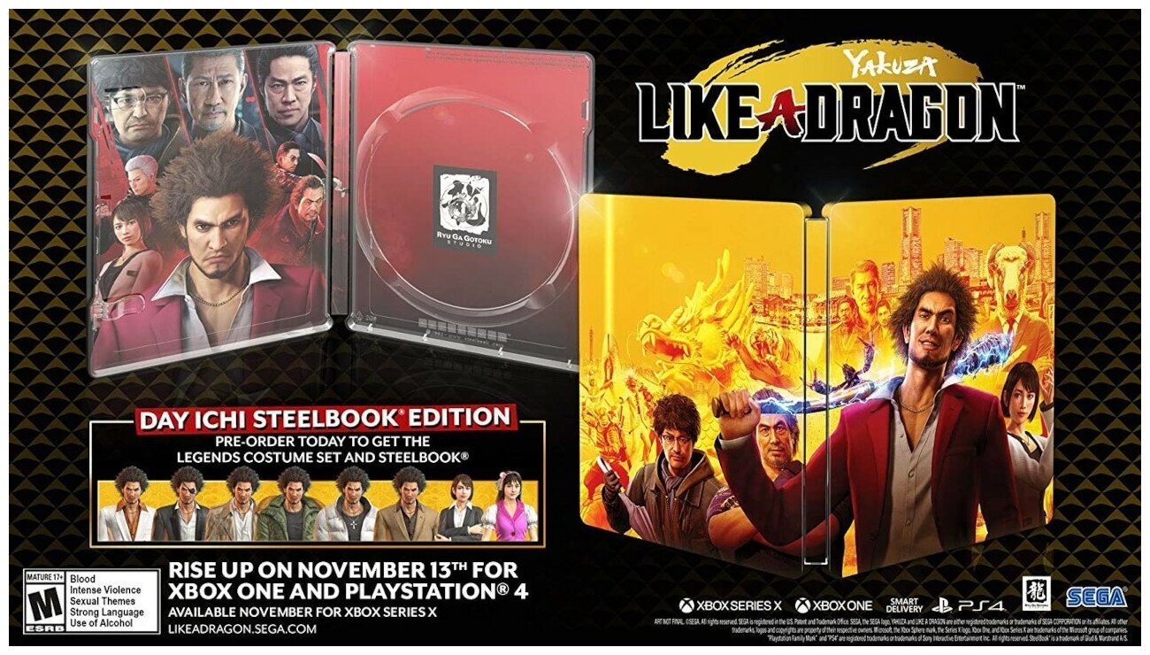 Yakuza: Like a Dragon Day Ichi Steelbook Edition Русская Версия (Xbox One/Series X)