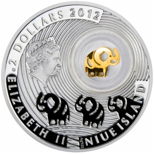 2 доллара 2012 года Слоны-Удачи ! монеты на счастье