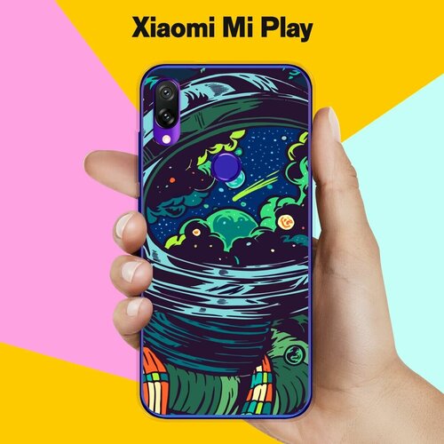 Силиконовый чехол на Xiaomi Mi Play Астронавт 60 / для Сяоми Ми Плей полупрозрачный дизайнерский силиконовый чехол для сяоми ми плей xiaomi mi play женские принты