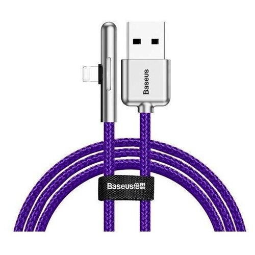 Кабель Baseus Iridescent Lamp Mobile Game USB (CAL7C-A), 1 м, 1 шт., фиолетовый кабель baseus iridescent lamp mobile game cable usb lightning 2 4a 1m purple cal7c a05