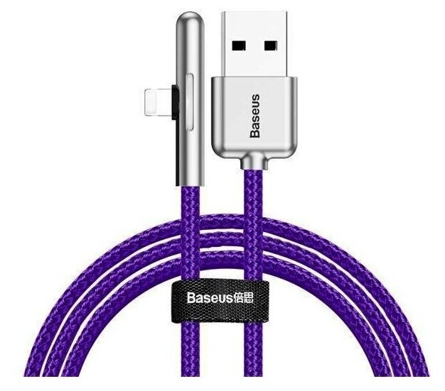 Кабель игровой BASEUS Iridescent Lamp Mobile Game, USB to Lightning, 2.4А, 1 м, Фиолетовый, CAL7C-A05