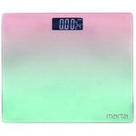MARTA MT-SC1691 зелено-розовый LCD весы напольные диагностические, умные с Bluetooth - изображение