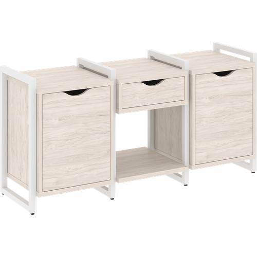 Тумба трехсекционная LOFT RIVA VR.L-TN-7.O Денвер Светлый/Белый 1440х460х719