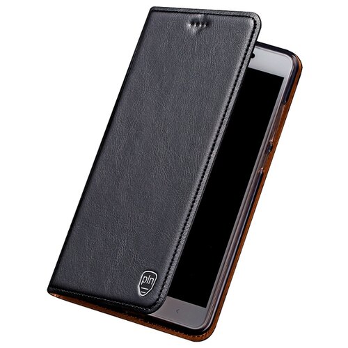 фото Чехол-книжка mypads premium для samsung galaxy s10 lite из качественной натуральной мраморной кожи буйвола прошитый элегантной прострочкой черный с магнитной крышкой