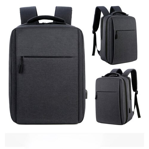 Рюкзак унисекс для ноутбука, документов, повседневный, спортивный, с USB (Цвет: Серый)