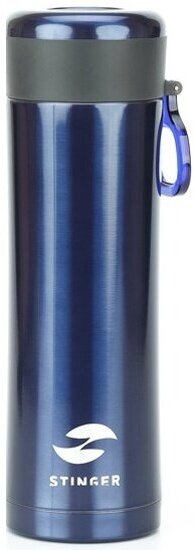 Термокружка Stinger , 0,42 л, сталь/пластик, синий матовый, 7,5 х 6,9 х 22,2 см
