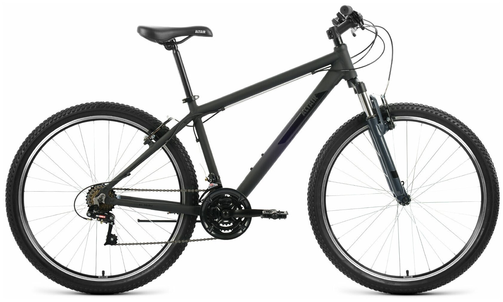 Велосипед ALTAIR AL 27,5 V (27,5" 21 ск. рост. 17") 2022, черный матовый/черный, RBK22AL27208