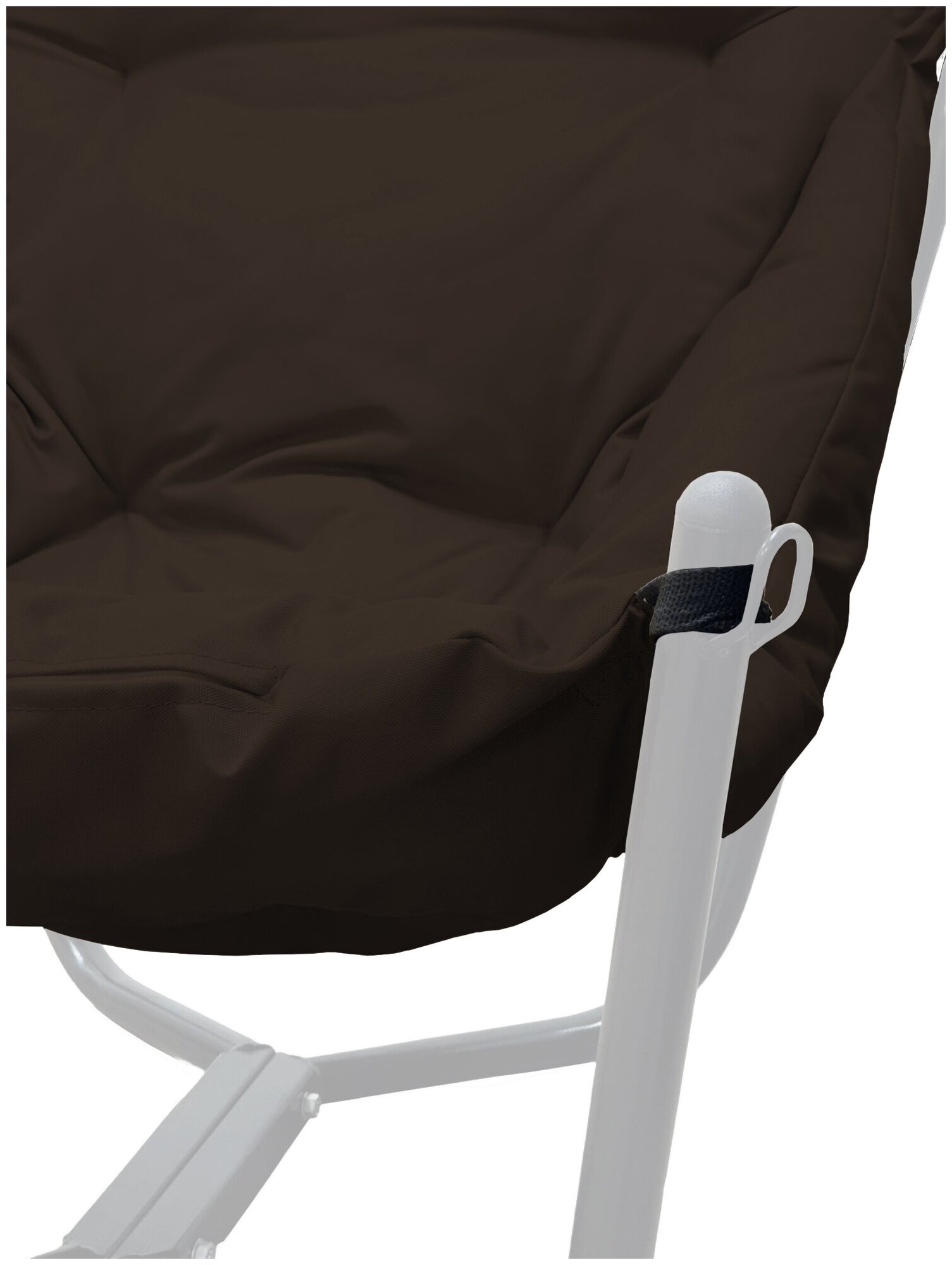 Кресло белое M-Group Чил 12360105, коричневая подушка - фотография № 4