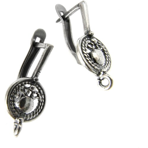 Швензы для сережек Chinese Silver Plated 21х9 мм (пара), основы, фурнитура для бижутерии