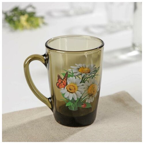 Кружка стеклянная Букеты 300 мл цвет микс 384₽